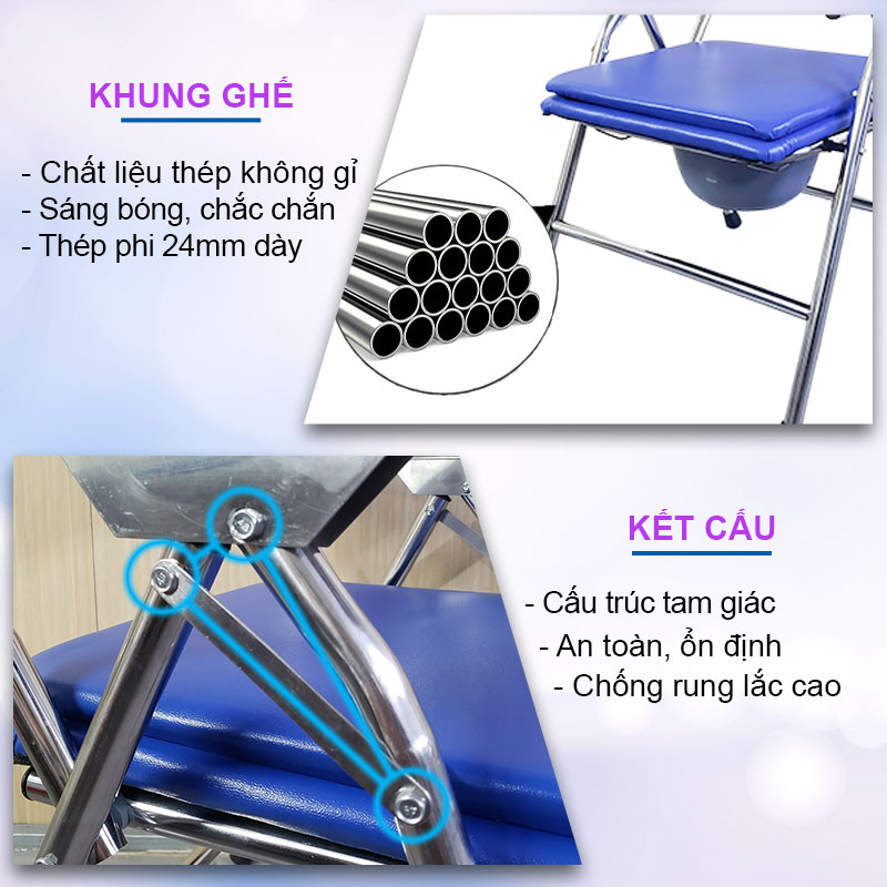 Ghế bô vệ sinh không gỉ sét GK-130